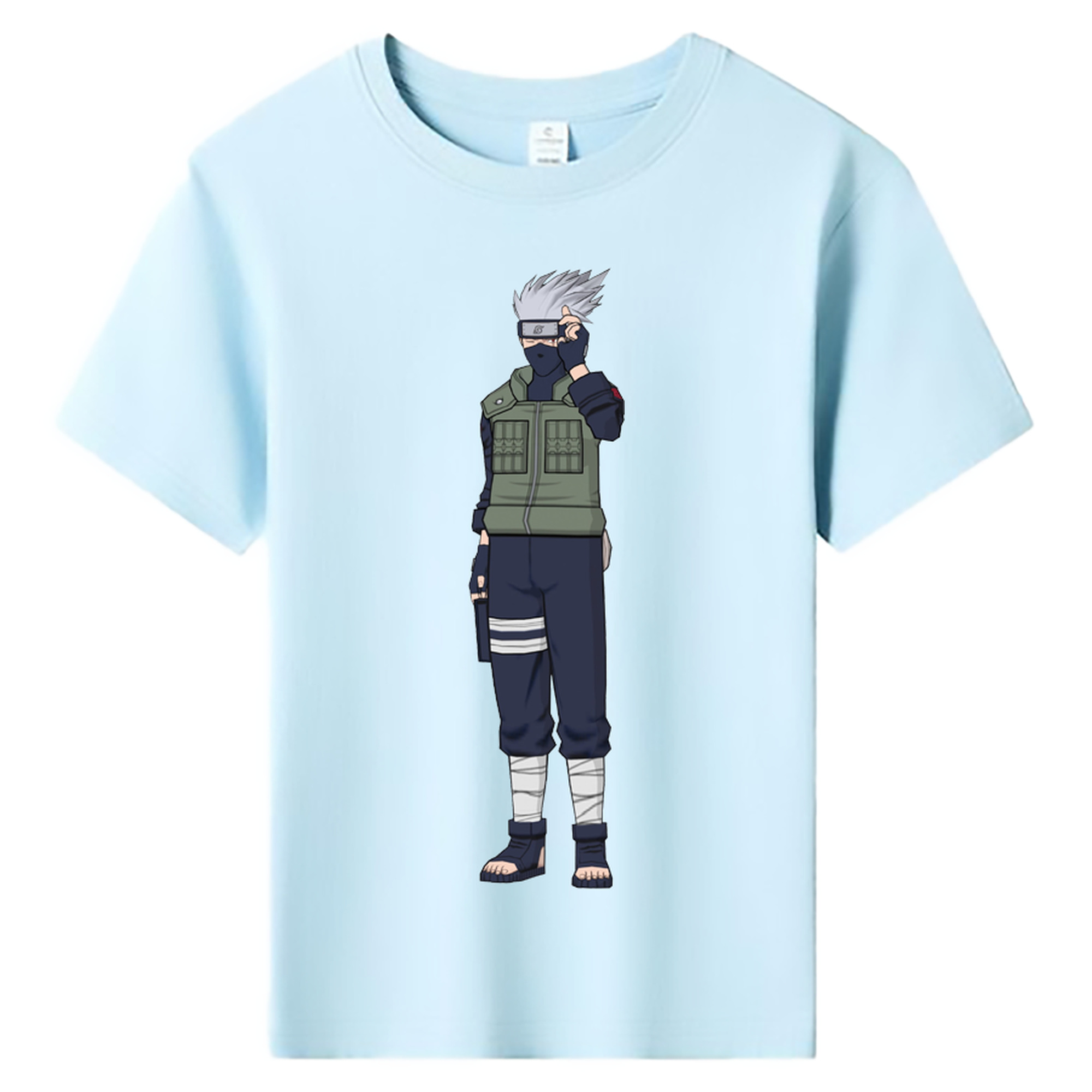 （画像用） NARUTO -ナルト- はたけ カカシ Hatake Kakashi 綿100％キッズTシャツ（フロントプリント）